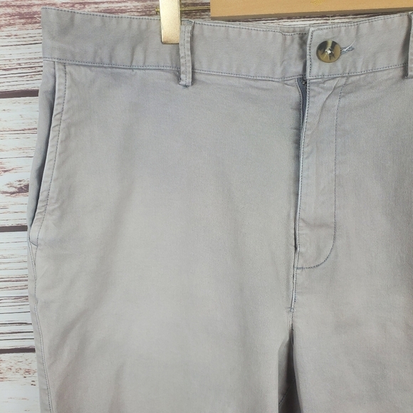 Flint And Tinder Size 36 Mens 365 Washed Grey Chino Khaki Shorts - Picture 2 of 9